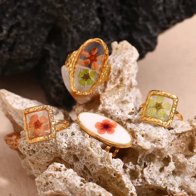 Bagues Plaqué Or Fleur