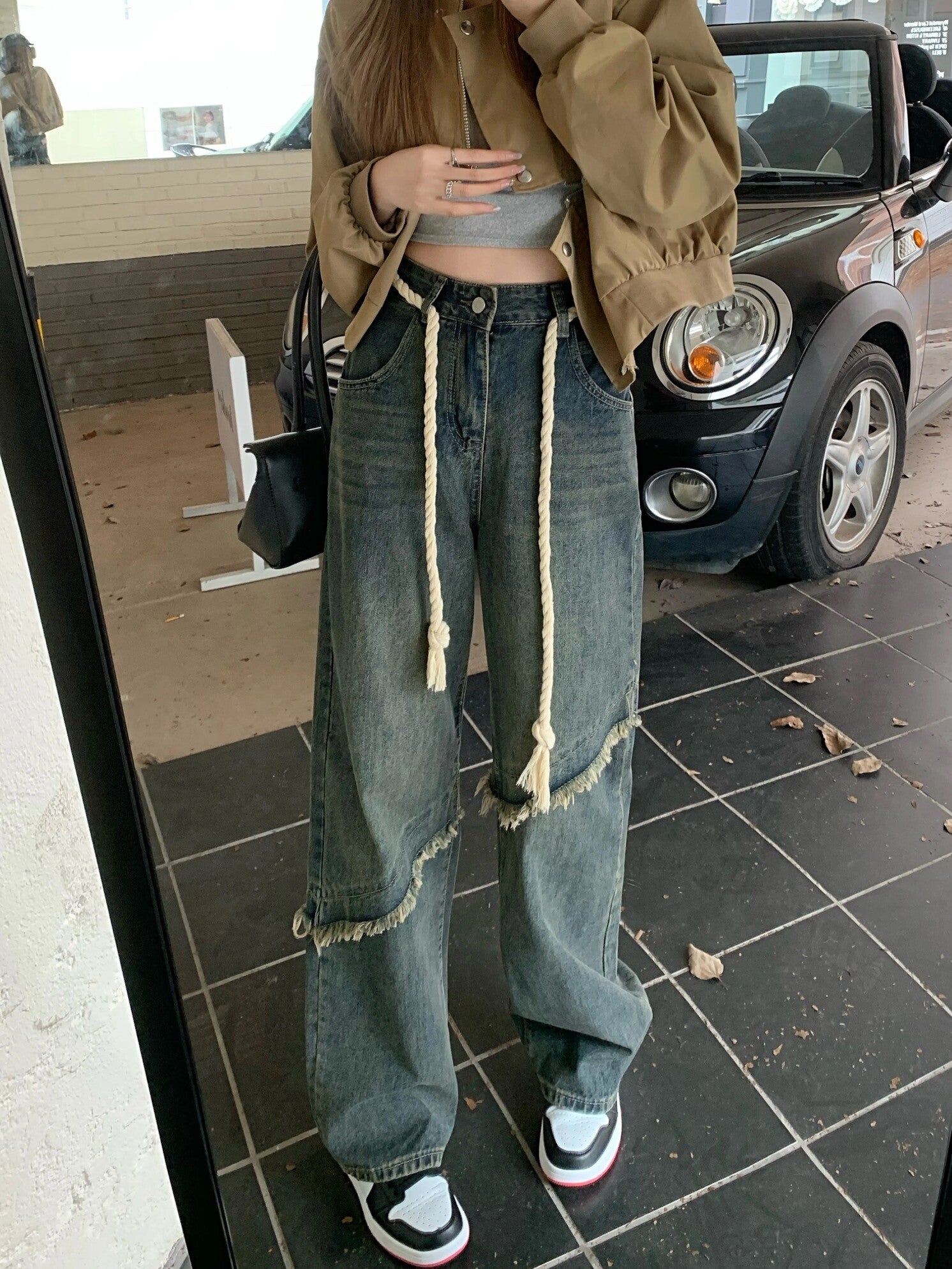 Jean baggy délavé coupe ample