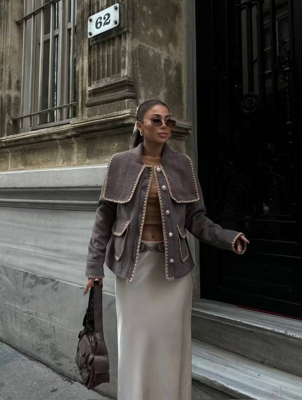 Veste en laine marron