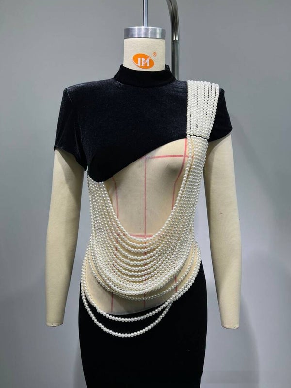 Robe perlée éblouissante