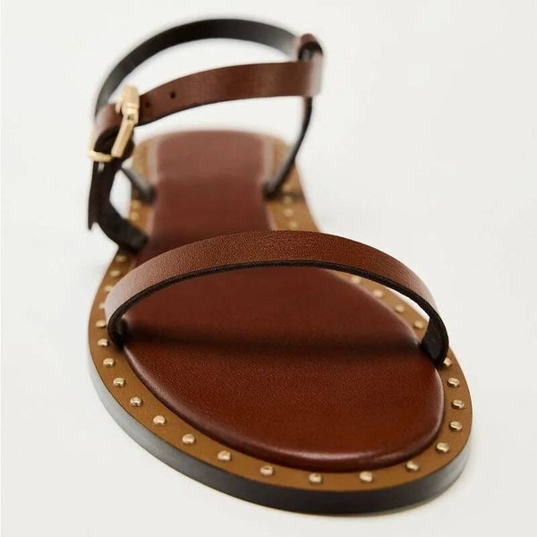 Sandale marron en cuir pour l’été