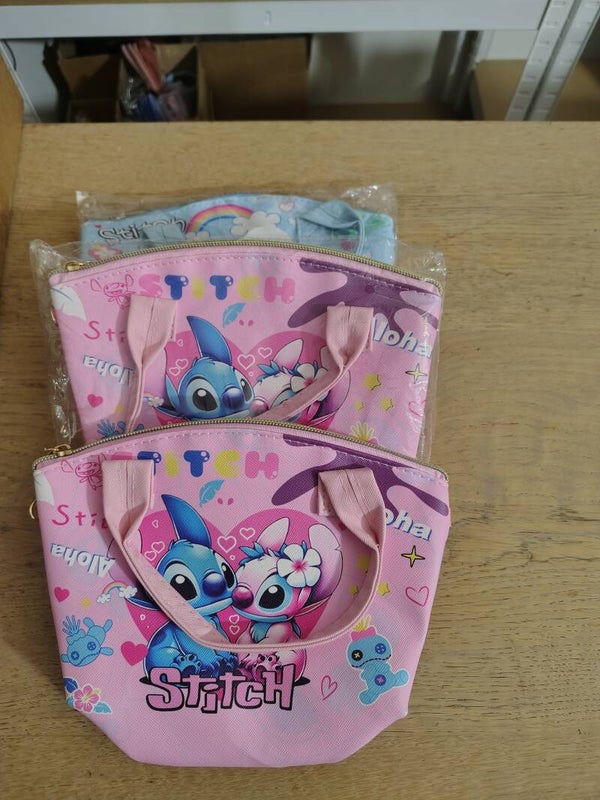 Stitch tasje blauw en roze per stuk