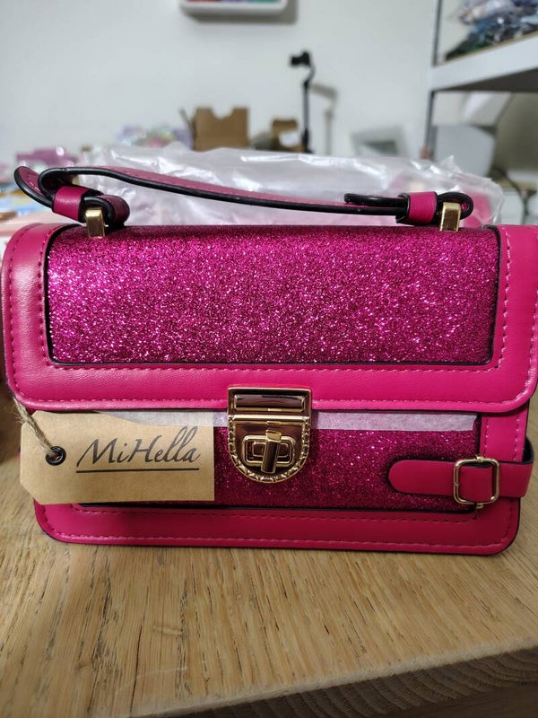 Roze glitter tas