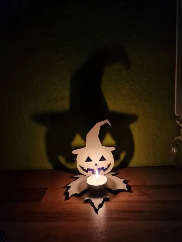 Halloween Kürbis Deko Teelicht Holz , Halloween Kerze, Geist / Halloween Dekoration / Halloween Deko Holz Türschild / Deko Holz Gruselig