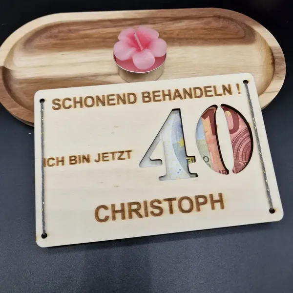 Geld Verschenken / Geldgeschenk Holz / Karte für Geldgeschenke / Geldgeschenk Spruch Geburtstag / Geburtstagskarte