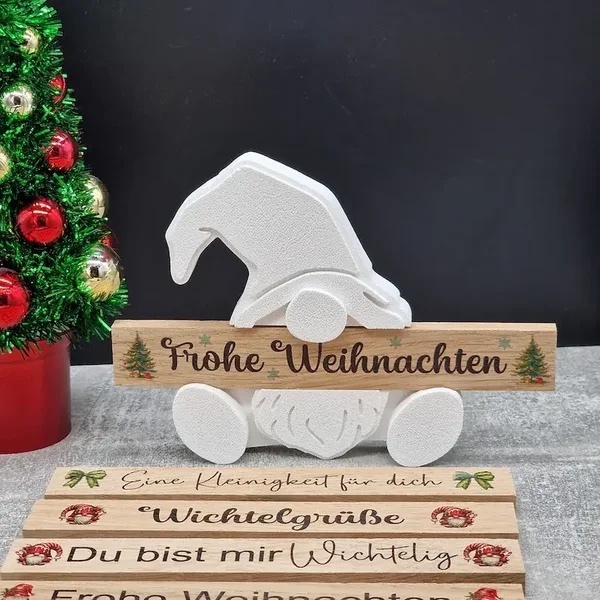 Klötzchen bunt bedruckt, Lächle du kannst nicht alle Anspucken, du bist mir Wichtelig, DIY Weihnachten , Raysin Basteln, Holzklötzchen