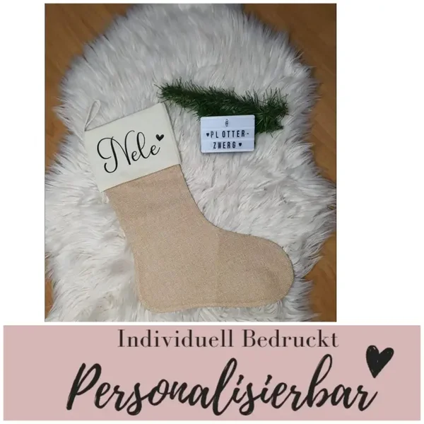 Nikolausstiefel personalisiert, Weihnachtssocke, Nikolausstrumpf, Geschenkidee Nikolaus