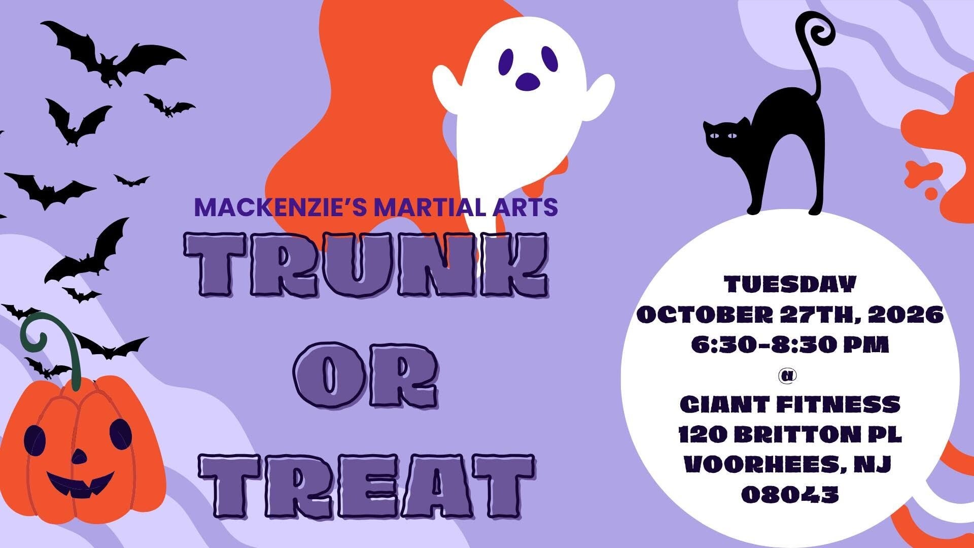 Mackenzie's Martial Arts Trunk or Treat flyer
