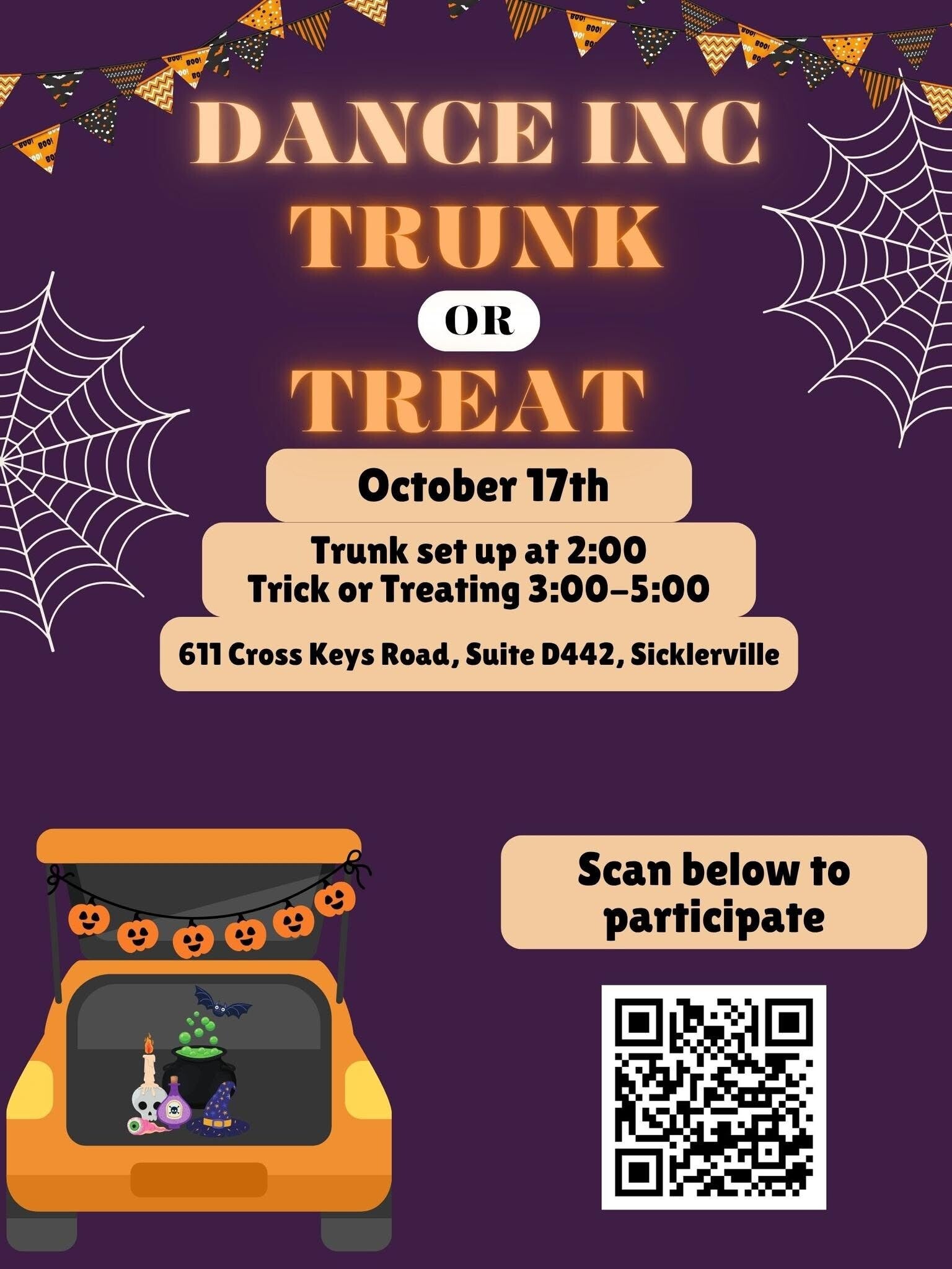 Dance Inc. Trunk or Treat Flyer