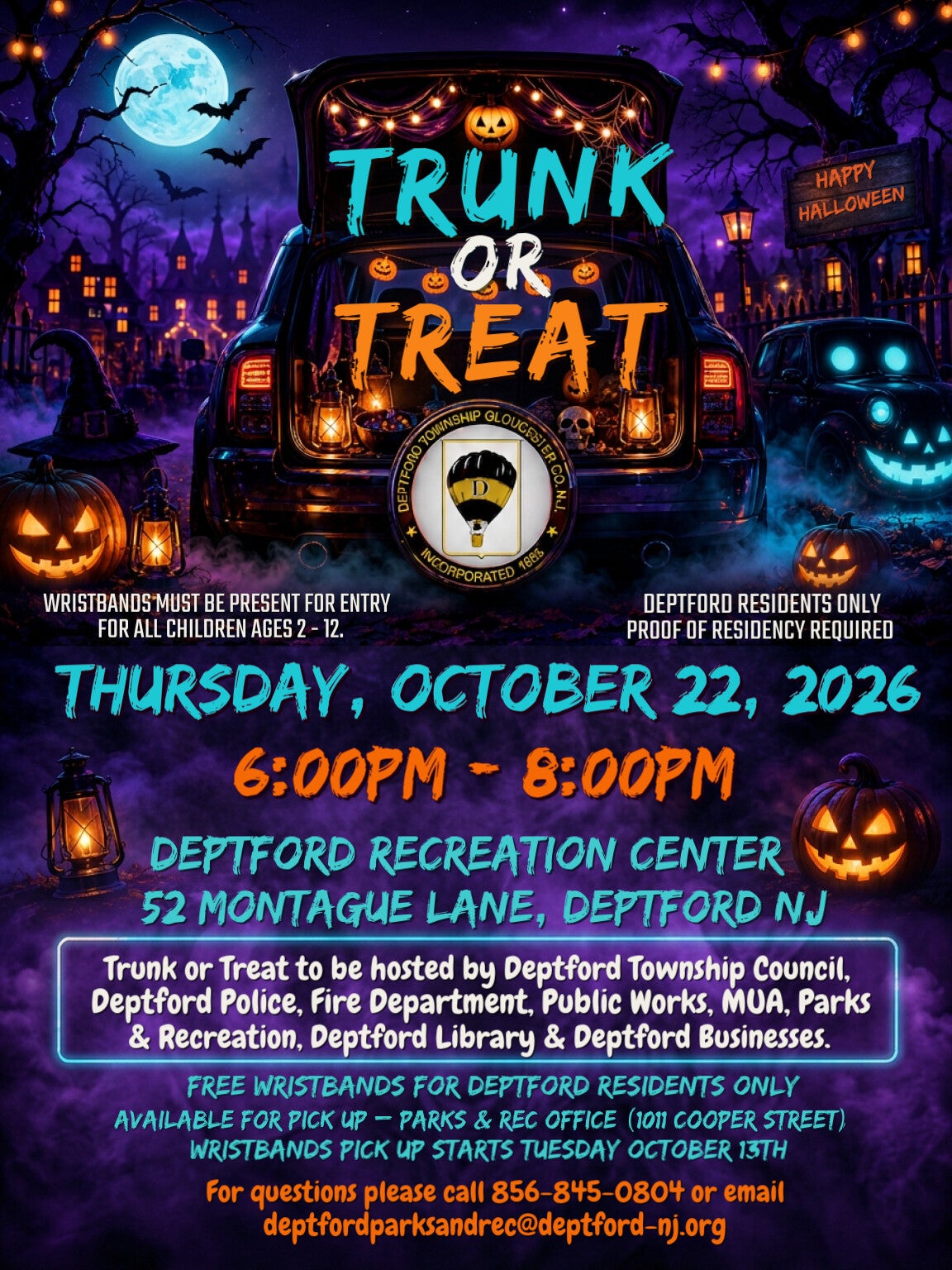 Deptford Township Trunk or Treat 2026 flyer