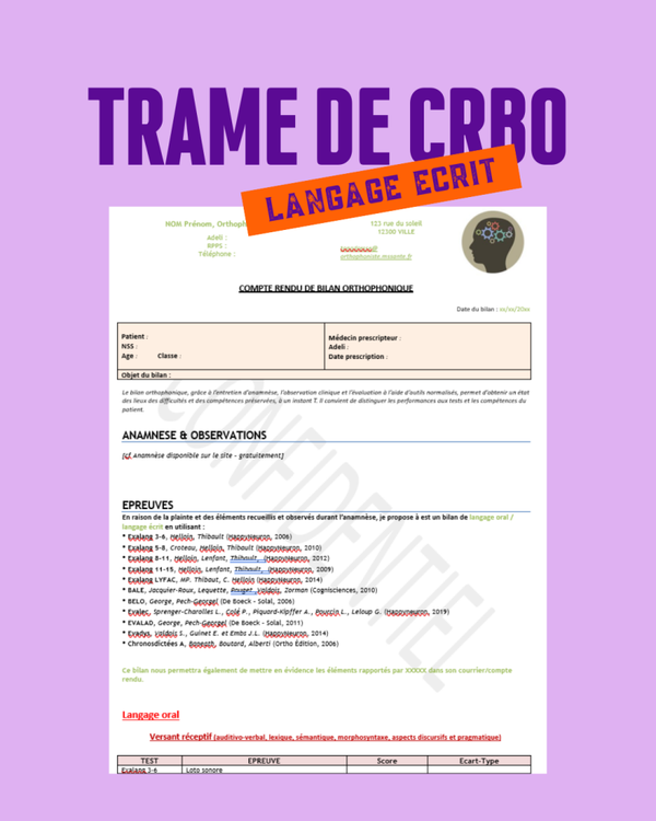 Trame de CRBO [Langage écrit] - version 1