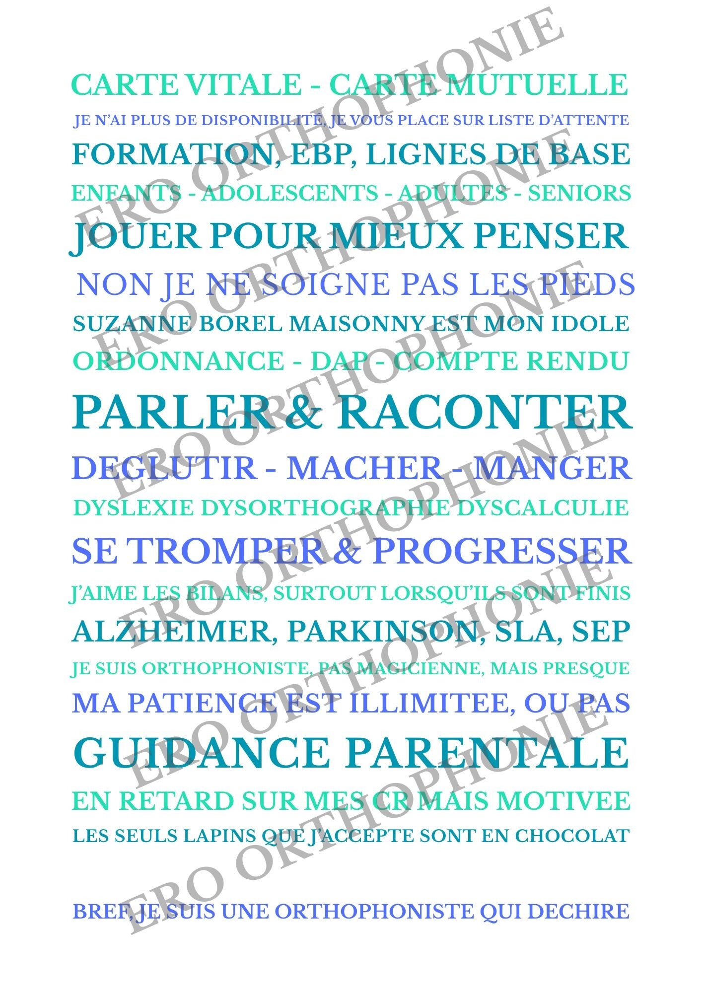 Affiche BREF JE SUIS ORTHOPHONISTE