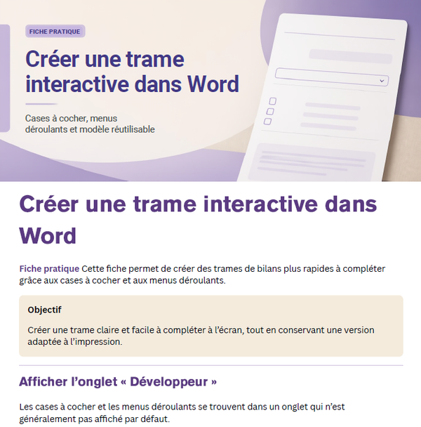 Tuto Word (cases à cocher / menu déroulant)