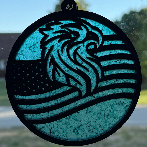 Eagle and Flag sun catcher