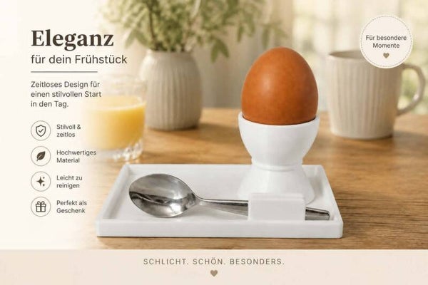 Eier / Löffel Tablet Set I Frühstücksset