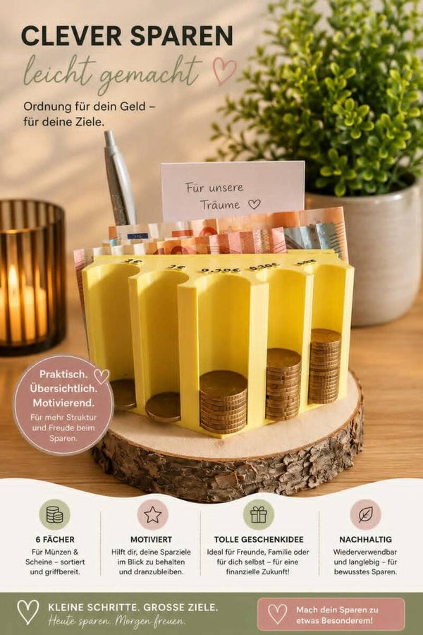 Geld Sortierer I Sparen I Budgetplaner I Geld Organizer I Kleingeldsortierer I Budget Binder