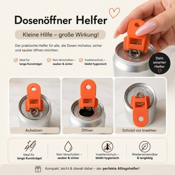 Trink Dosenöffner I Insektenschutz I Sommer I Kunstnägel Hilfe I Dosenverschluss I Alltagshelfer