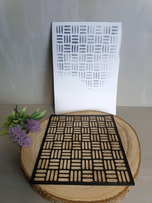 Basketweave Schablone I DIY I Basteln I Junk Journals I Scrapbooking