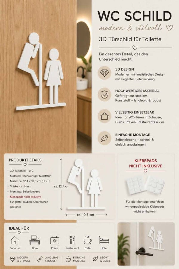 Toiletten / Badezimmer Schild I Dekoration I Accessoires I Lustiges