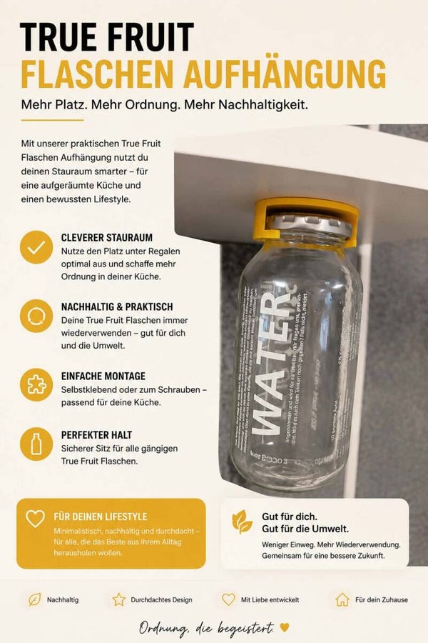 Flaschen-Aufhängung für deine 750ml True Fruits Flaschen