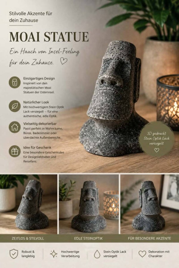 Moai Statue von den Osterinseln I Dekoration I Sommer I Frühling