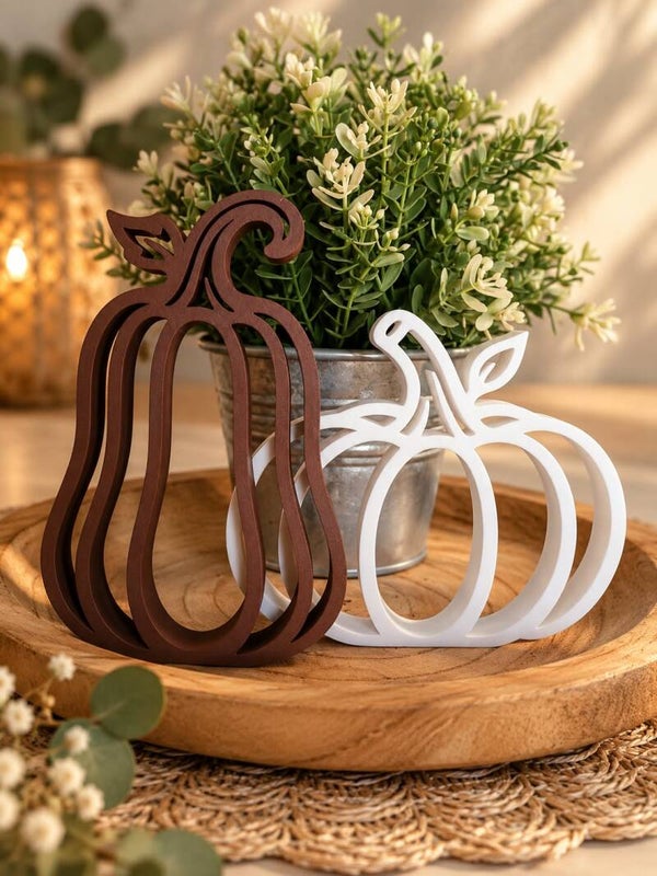 3D gedruckter Deko Kürbis – moderne Herbstdeko | Kürbis Silhouette als Tischdeko