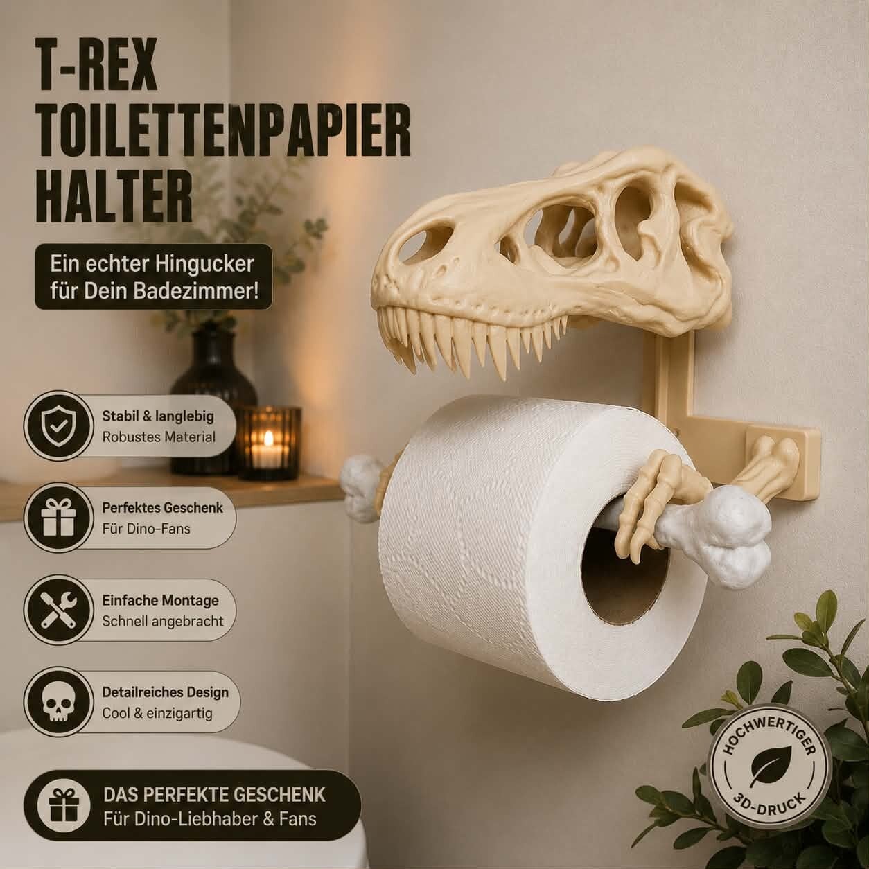 T-Rex Toilettenpapierhalter I WC I Toilettenpapierhalter I T-Rex I Dinosaurier I Seltenes I Sammeln