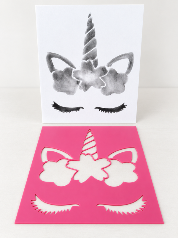 Einhorn Bastelschablone – DIY Stencil für Scrapbooking, Karten basteln & Junk Journal