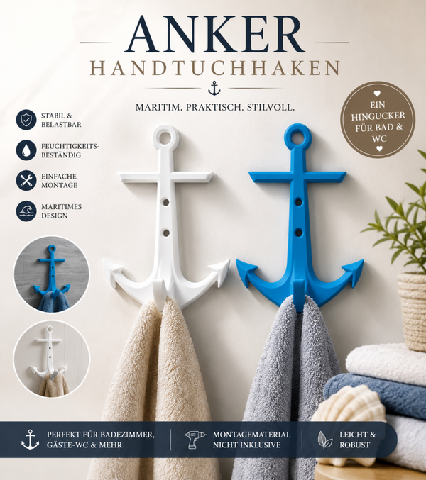 Anker Handtuchhaken I Badezimmer I Haken I Maritim