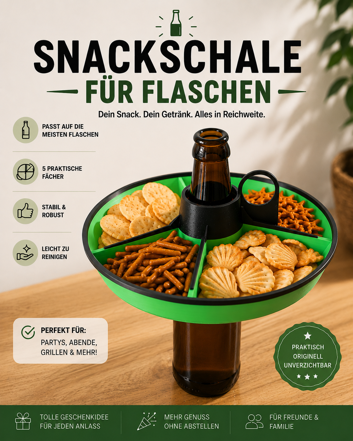 Snack Tablett I Picknick I Festival I Gartenparty
