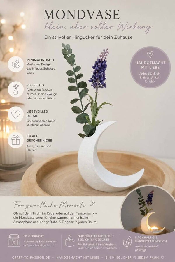 Minimalistische Mond Vase I Dekoration I Blumenvase
