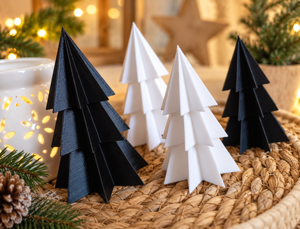 8-Eck Tannenbaum 2er Set – 3D-gedruckte Winterdeko & Weihnachtsdeko