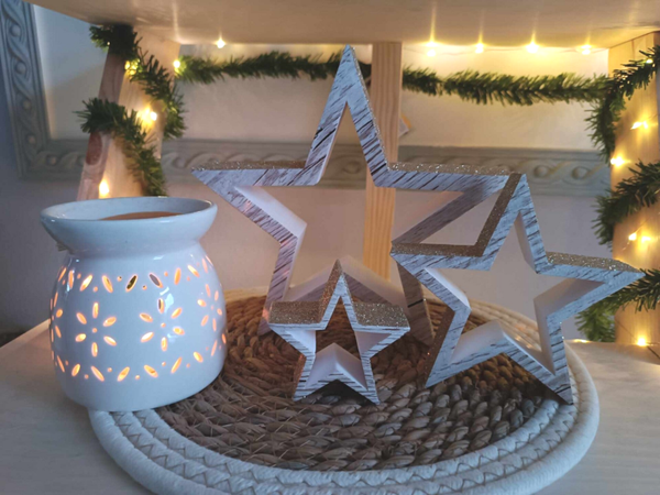 3er Sternen Set I Shabby Chic I Landhaus I Dekoration