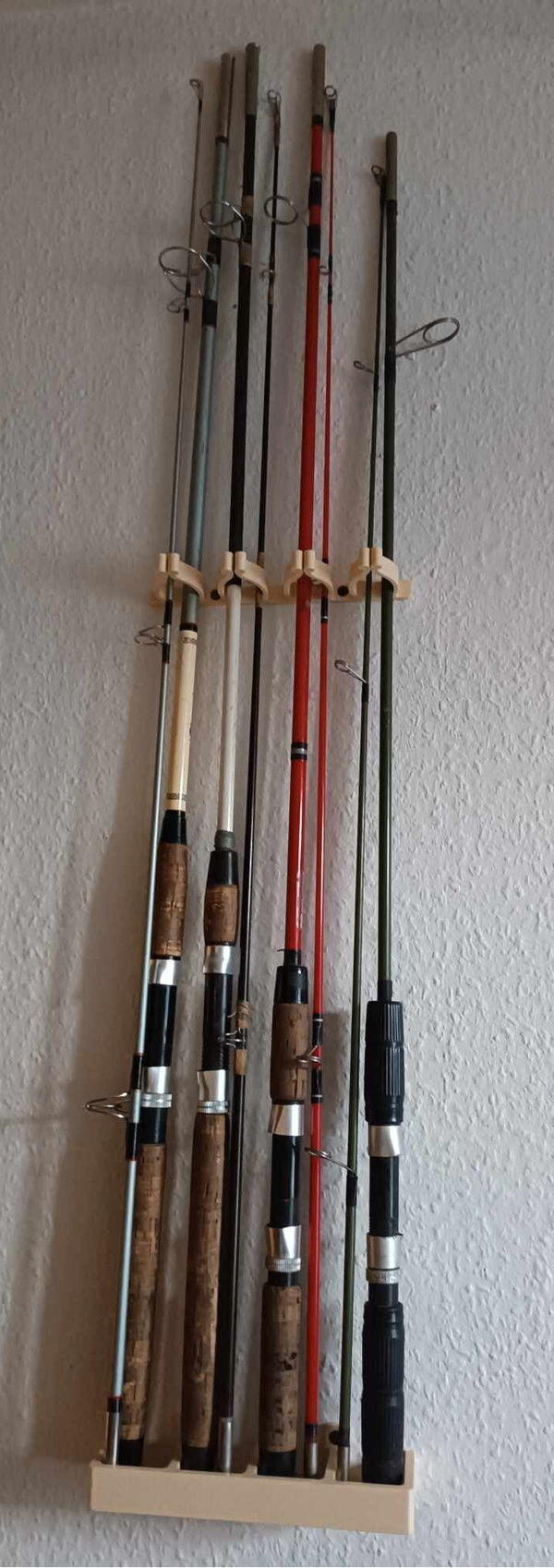 Angelrutenhalter 4-Ruten-Gestell I Vertikal I Angelruten Wandhalterung I Wandhalterung