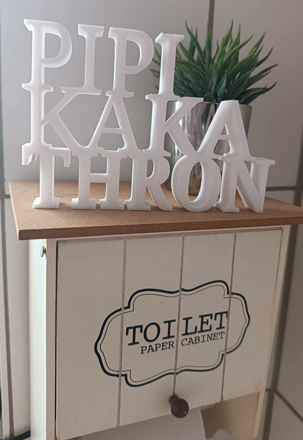 PIPI KAKA THRON Deko Aufsteller I Gäste-WC I Badezimmer I Dekoration I Geschenk zum Einzug