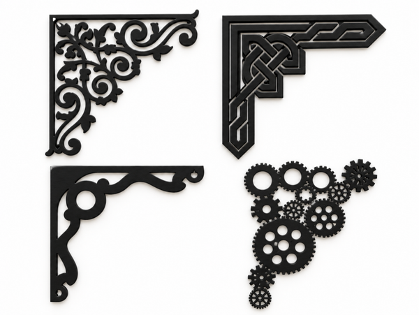 Buchecken Set – 16 dekorative 3D Kantenschoner für Junk Journal, Scrapbooking & DIY
