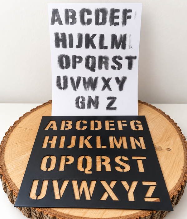 Alphabet Schablone in 2 Größen – Buchstaben Schablone für DIY & Basteln