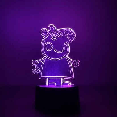 LED Nachtlampje Peppa Pig - Kinderen | Sfeerlamp | Batterij/USB
