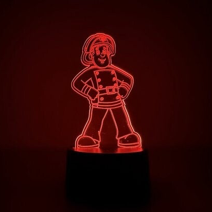 LED Nachtlampje Brandweerman Sam - Kinderen | Sfeerlamp | Batterij/USB