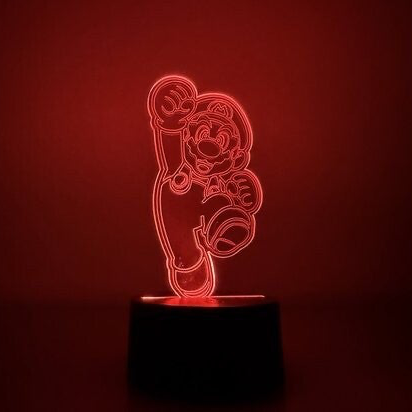 LED Nachtlampje Mario - Kinderen | Sfeerlamp | Batterij/USB