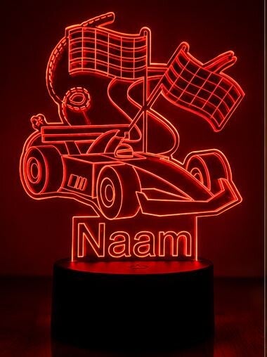 LED Nachtlampje Raceauto - Kinderen | Sfeerlamp | Batterij/USB