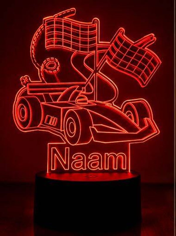 LED Nachtlampje Raceauto - Kinderen | Sfeerlamp | Batterij/USB
