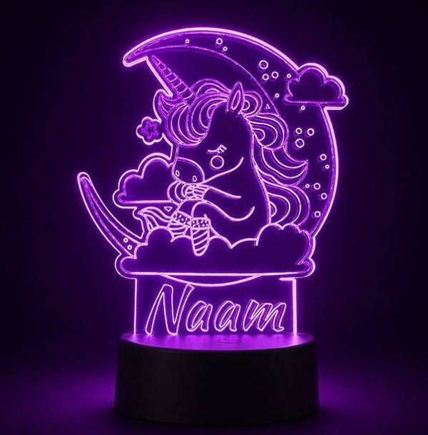 LED Nachtlampje Unicorn op Wolk - Kinderen | Sfeerlamp | Batterij/USB