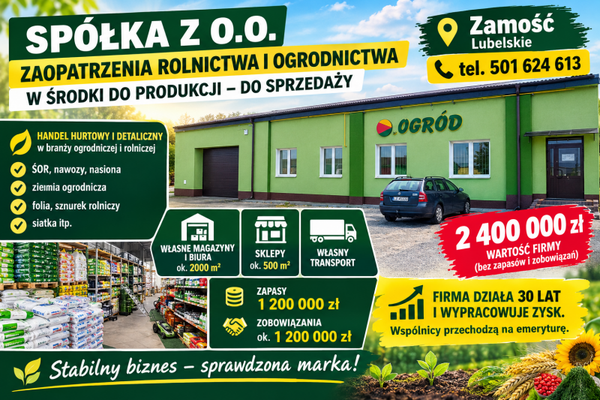 Spółka zaopatrzenia rolnictwa i ogrodnictwa w środki do produkcji do sprzedaży