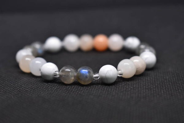 Je fais de moi ma priorité – Labradorite, Howlite et Aventurine pêche – 8 mm