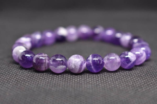 Bracelet Améthyste Chevron – 8 mm