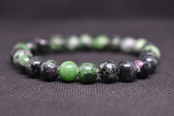 Bracelet Rubis sur Zoïsite – 8 mm