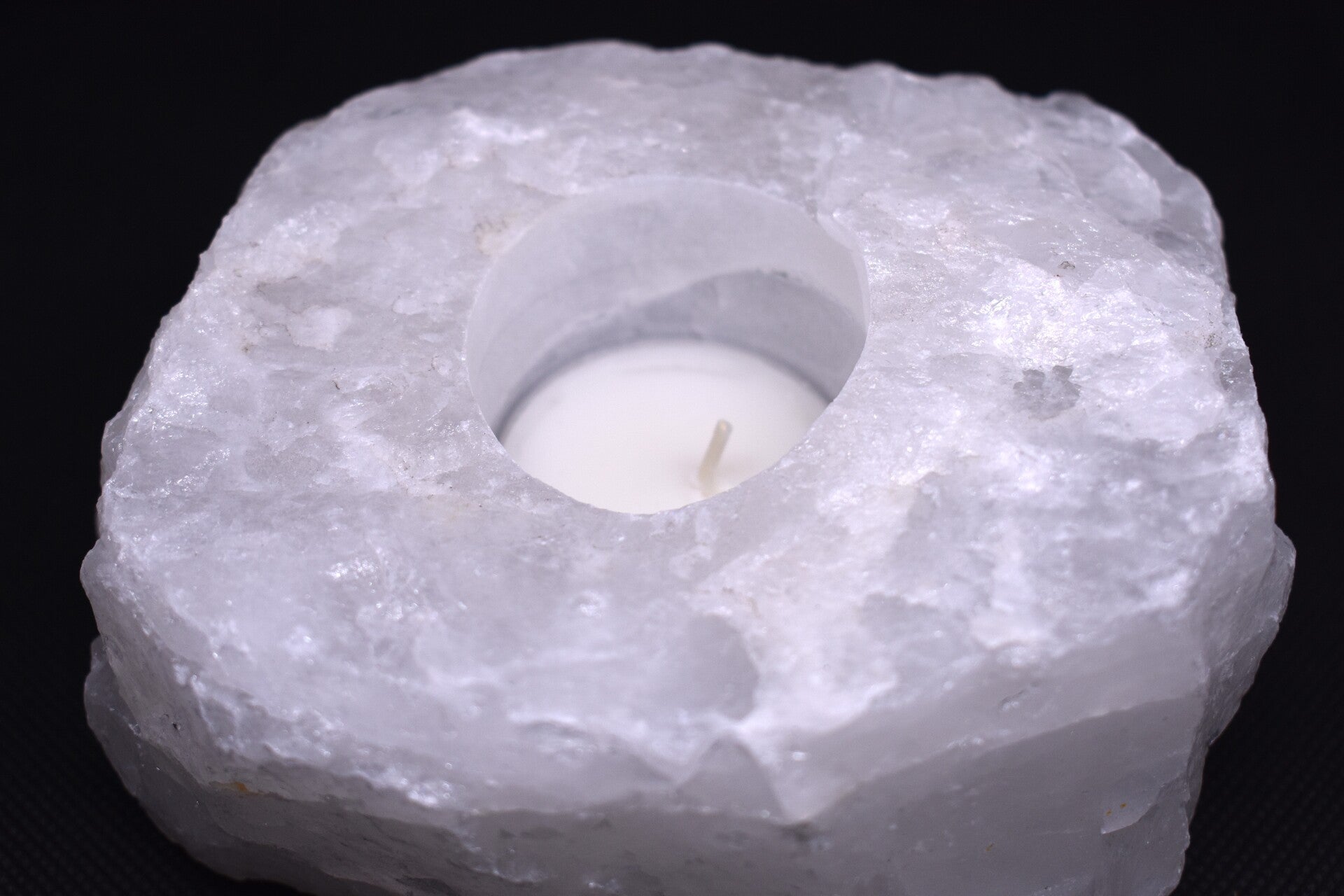Bougeoir en Quartz Blanc naturel