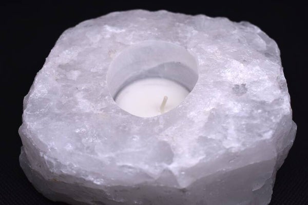 Bougeoir en Quartz Blanc naturel