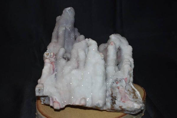 Calcédoine Stalactitique Rose Cristallisée : 3,630kgs